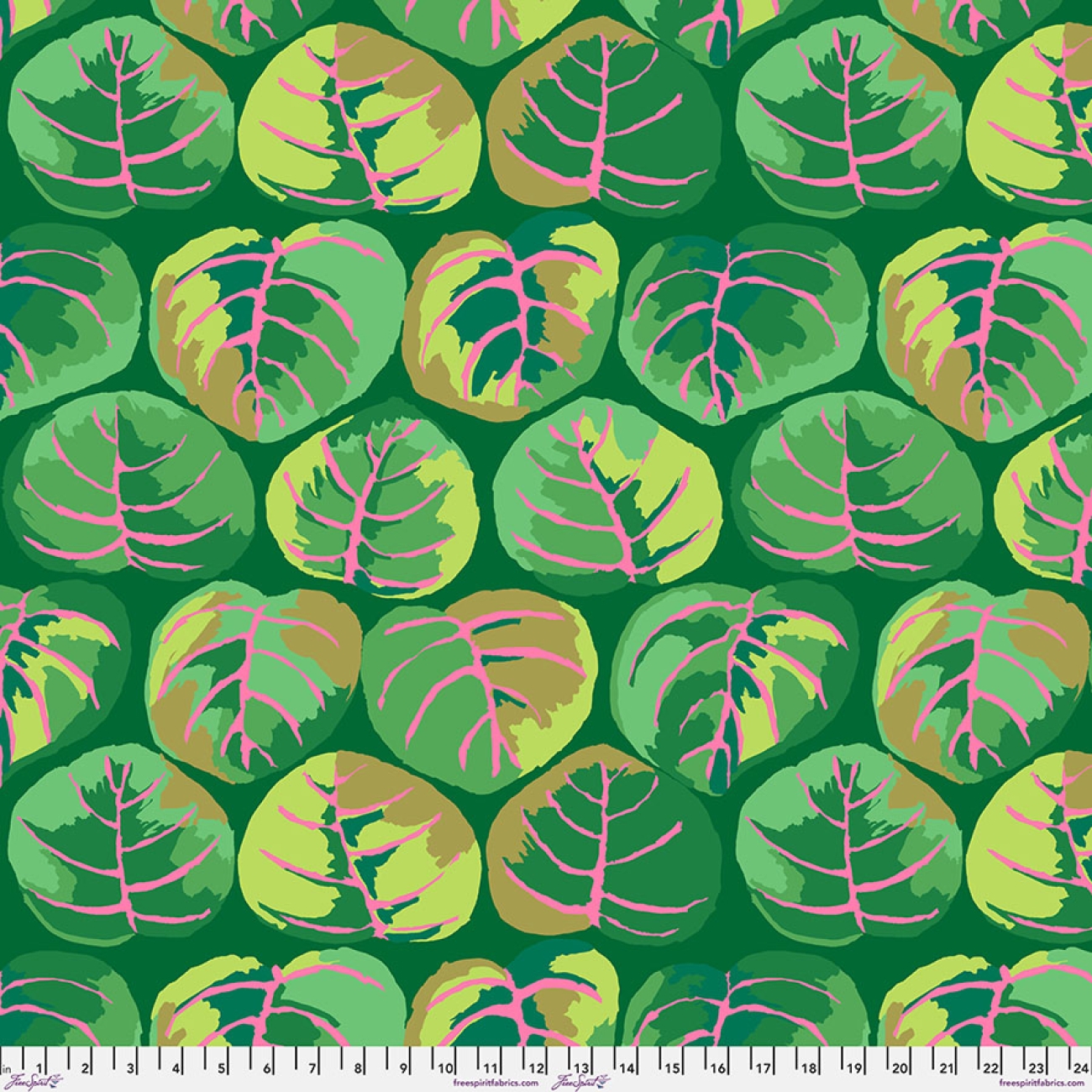 Patchwork Baumwolle - Kaffe Fassett - Palm Leaves - Green - February 2025